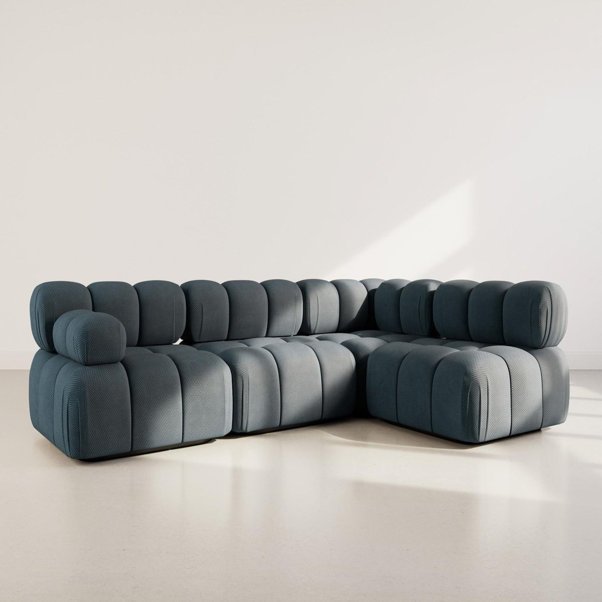 LISA DESIGN Ruby - canapé modulable d'angle droit 5 places en velours texturé