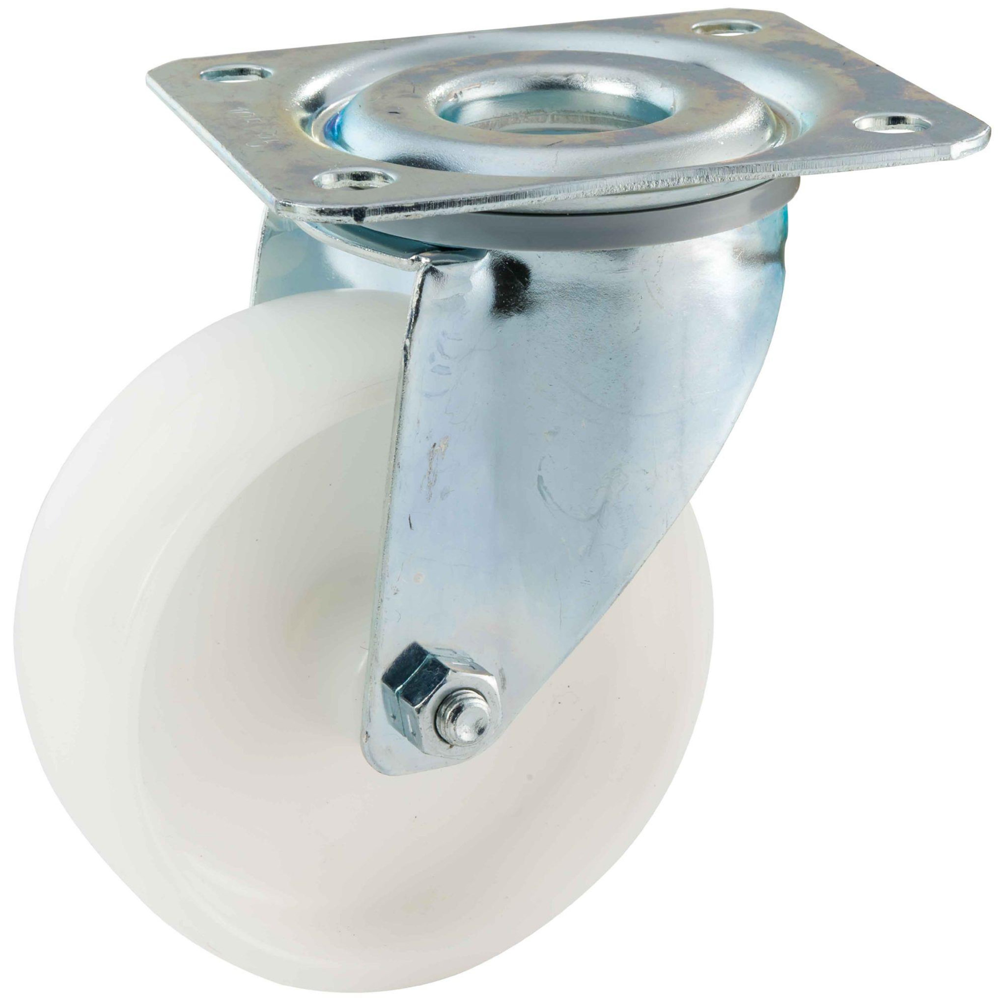 Tente Roulette pivotante blanche de 100 mm de diamètre