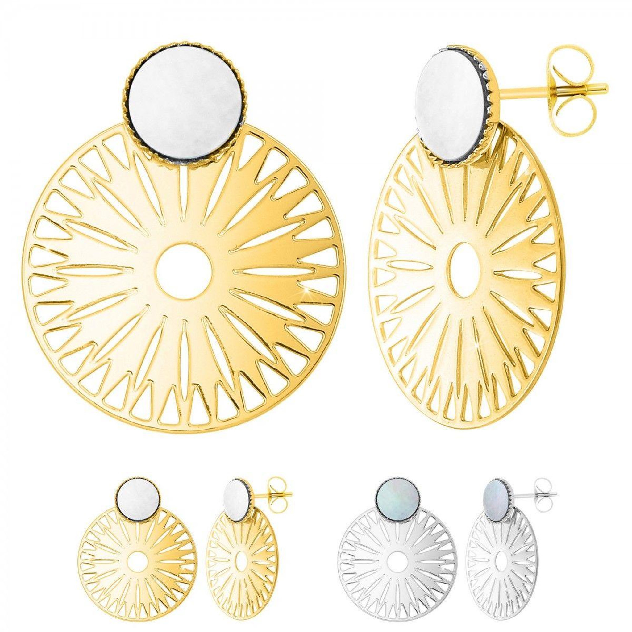 Voir la diapositive 3 : SC BOHEME Boucles d'oreilles SC Bohème ornées de nacre grise