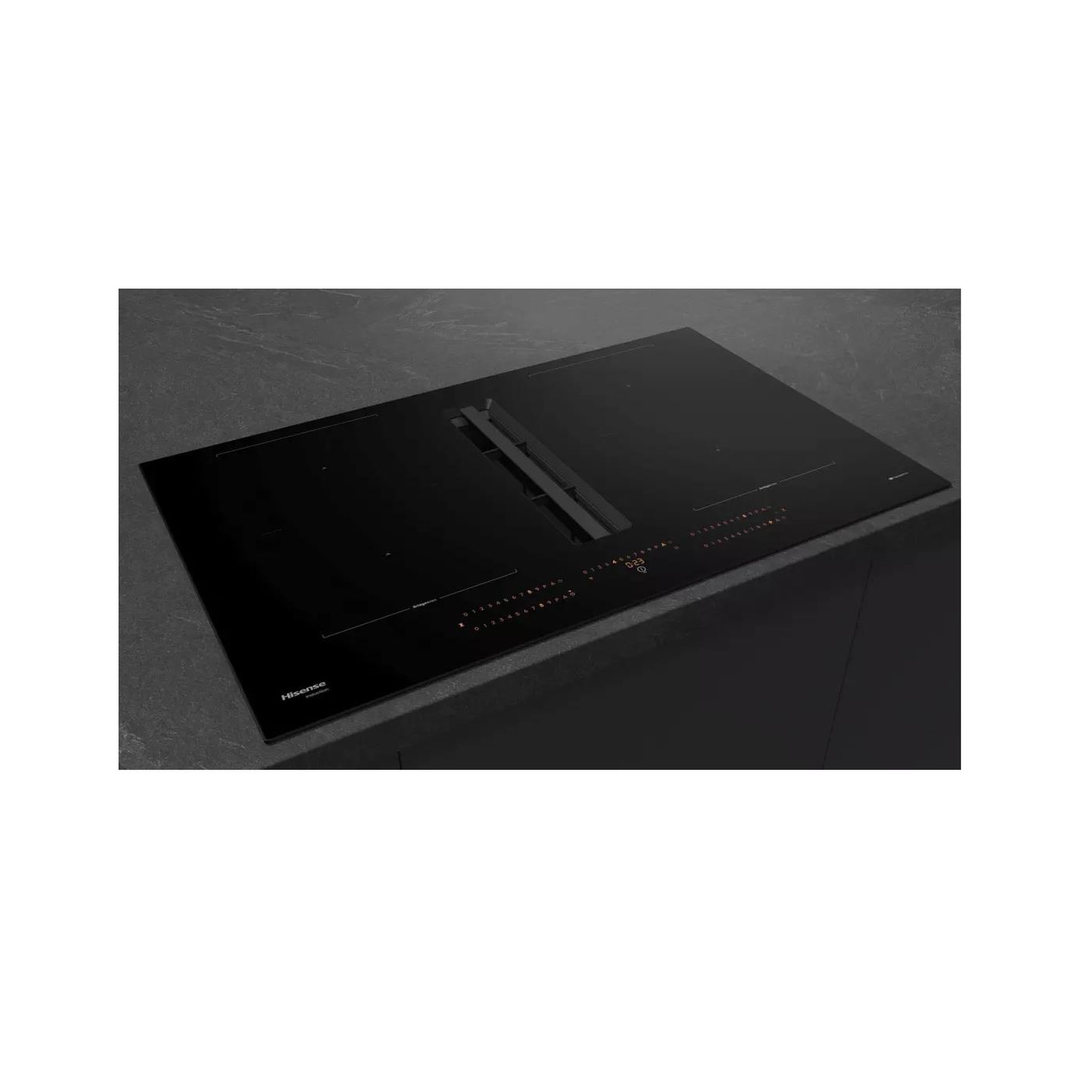 Voir la diapositive 3 : Hisense Plaque induction aspirante 4 feux 7160w noir - heh8443bscwf1