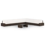 VIDAXL Salon de jardin 9 pcs avec coussins Marron Resine tressee