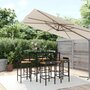 Voir la diapositive 1 : VIDAXL Ensemble de bar jardin 7 pcs noir poly rotin/bois massif acacia