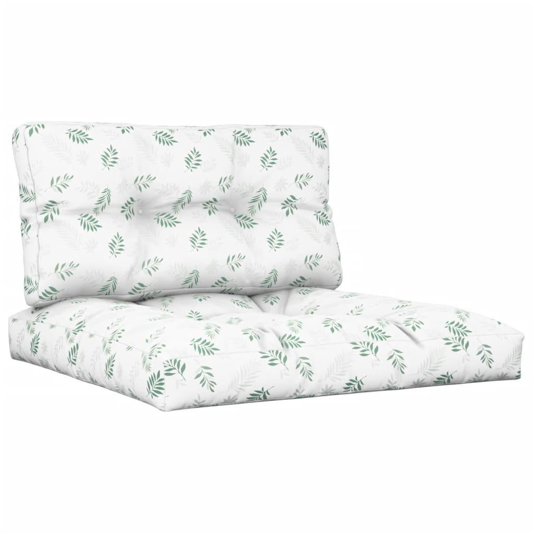 Voir la diapositive 2 : VIDAXL Coussins de palette lot de 2 motif de feuilles tissu