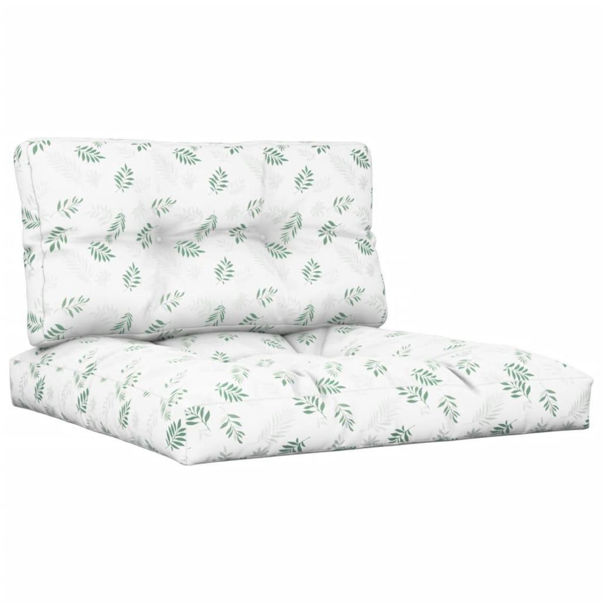 VIDAXL Coussins de palette lot de 2 motif de feuilles tissu