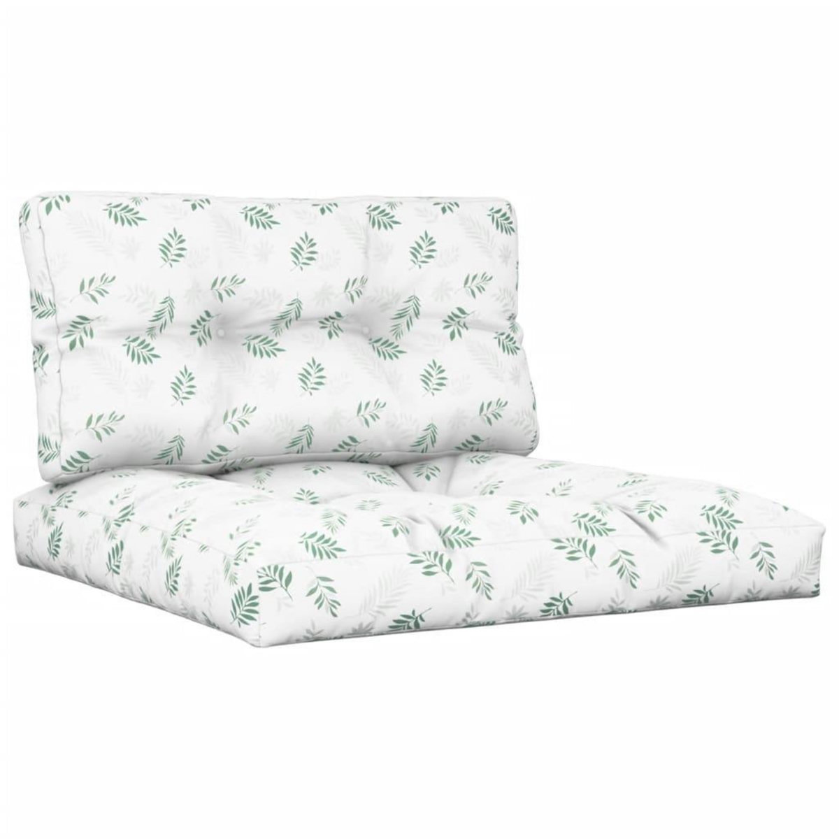 VIDAXL Coussins de palette lot de 2 motif de feuilles tissu
