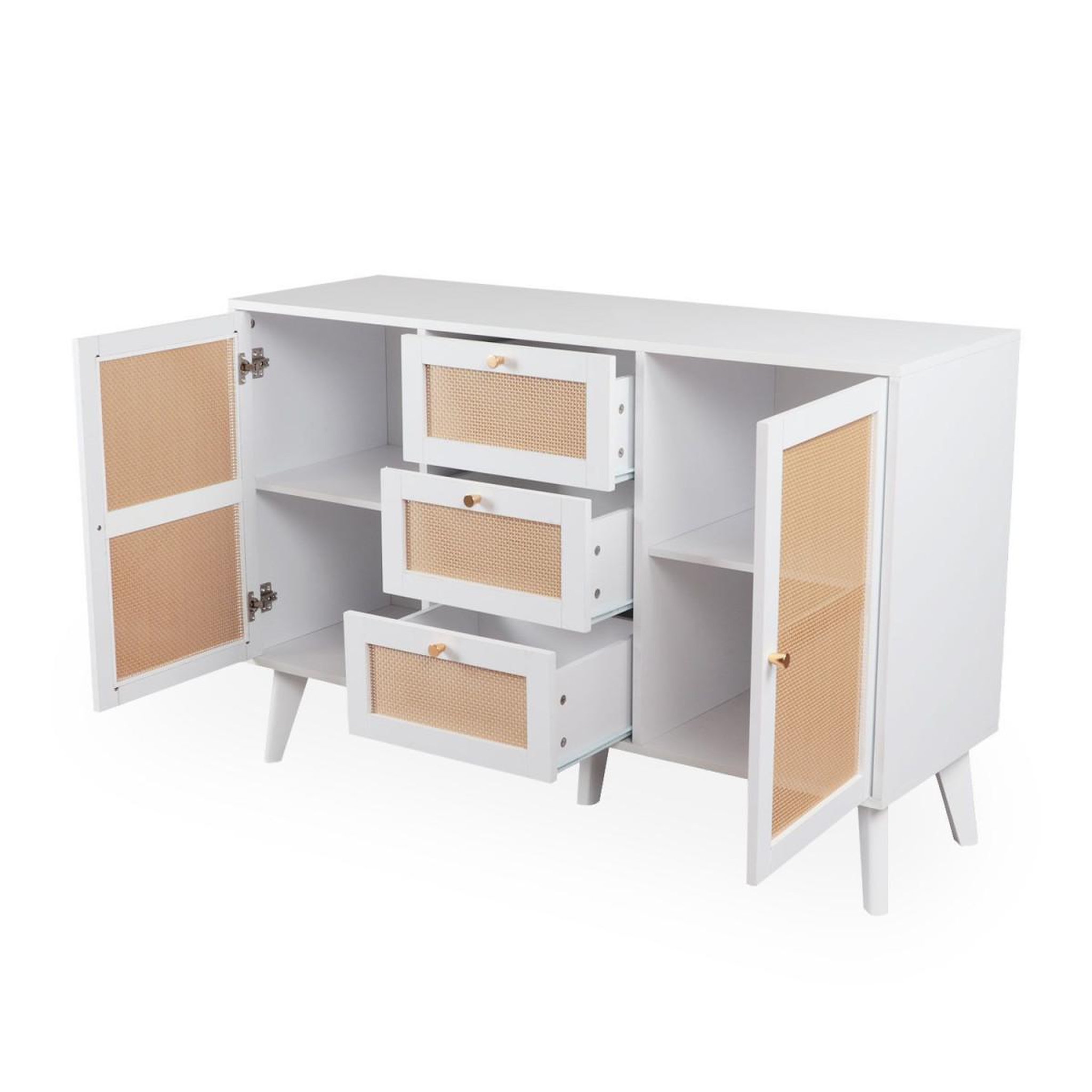 Voir la diapositive 5 : Paris Prix Buffet cannage en rotin  lesa  120cm blanc