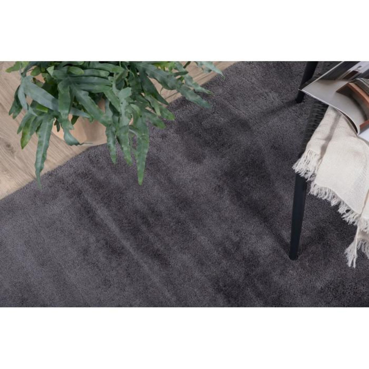 Paris Prix Tapis Déco  Undra  200x300cm Gris Foncé