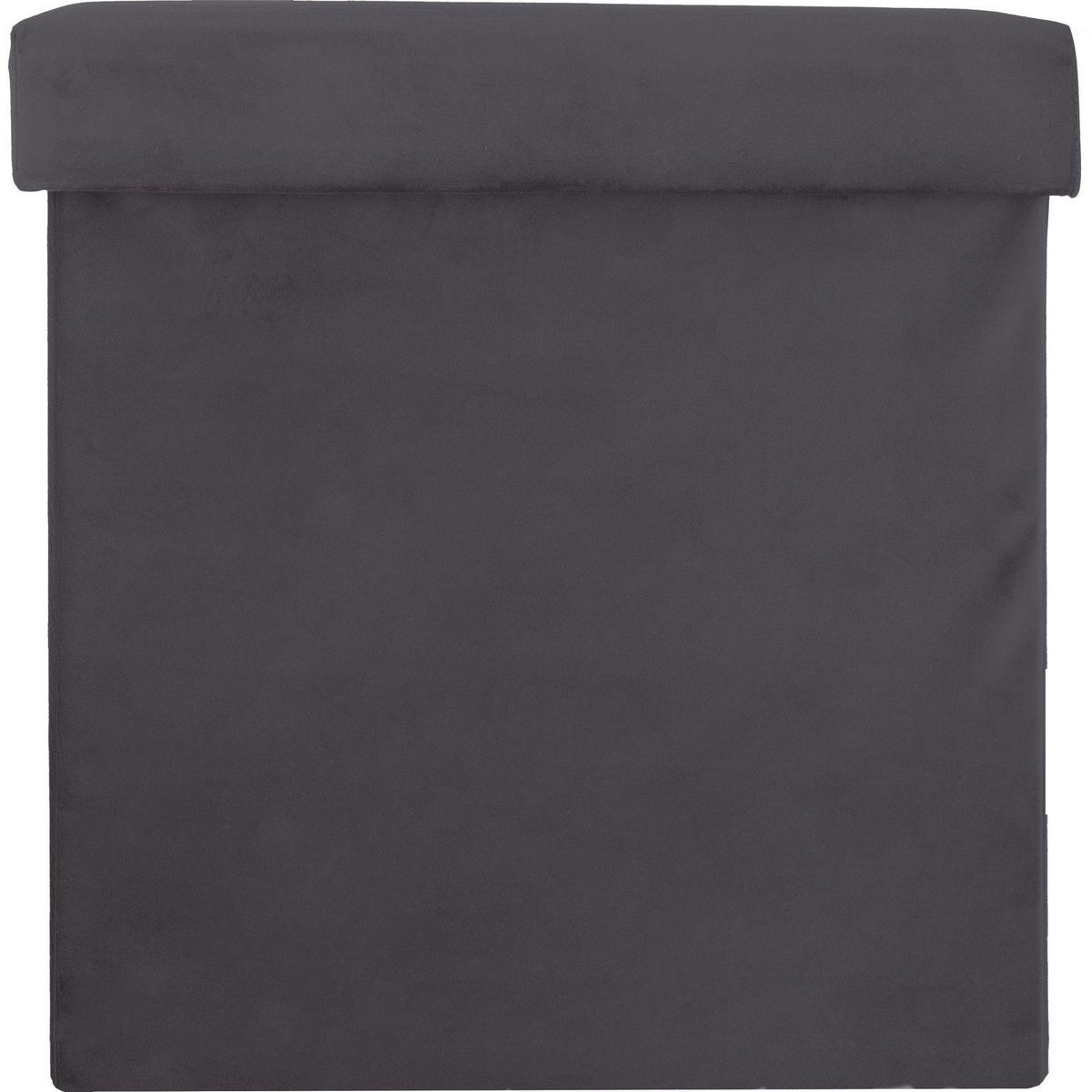 ATMOSPHERA Pouf coffre pliable velours Tess - L. 38 x H. 38 cm