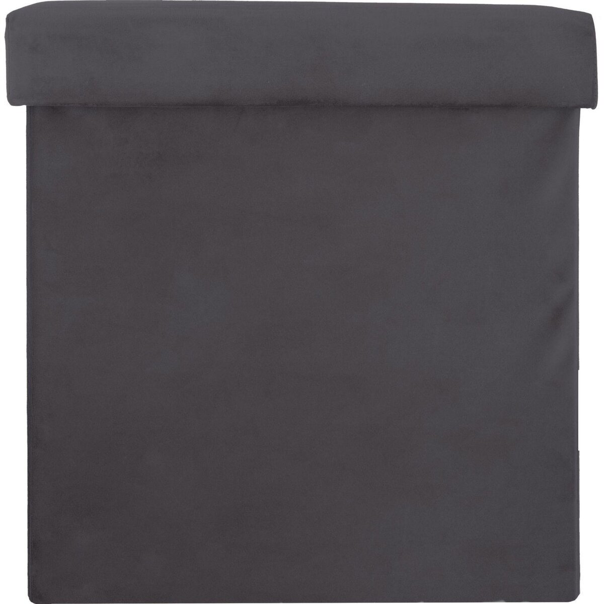 ATMOSPHERA Pouf coffre pliable velours Tess - L. 38 x H. 38 cm