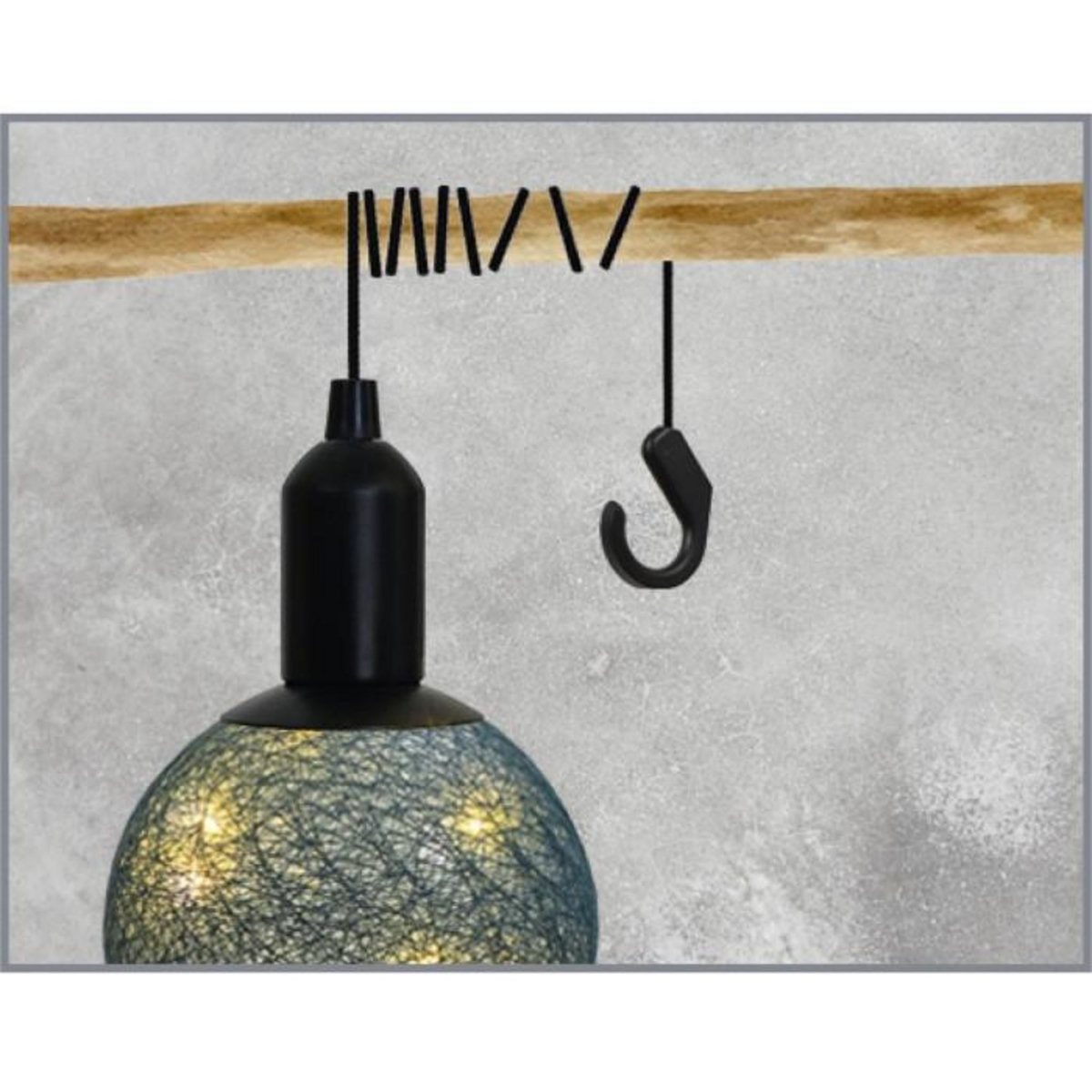 Paris Prix Lampe Suspension à Led  Boule  24cm Bleu