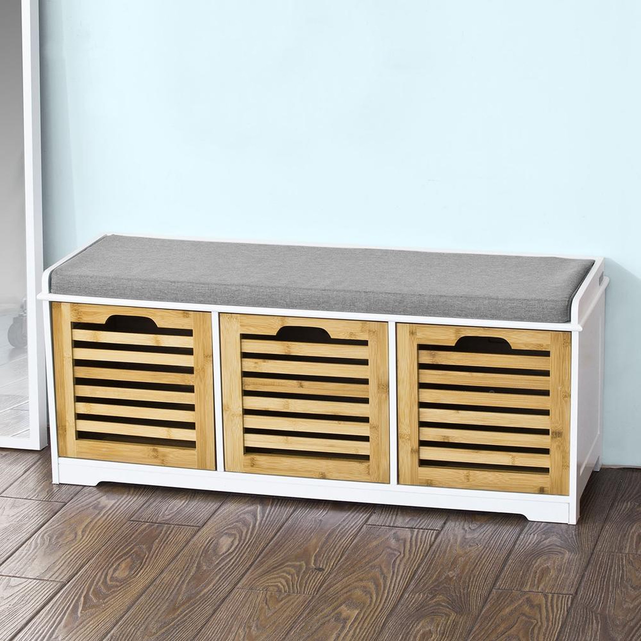 Voir la diapositive 2 : SOBUY SoBuy - Banc de rangement à trois tiroirs pour chaussures - Moderne - FSR23