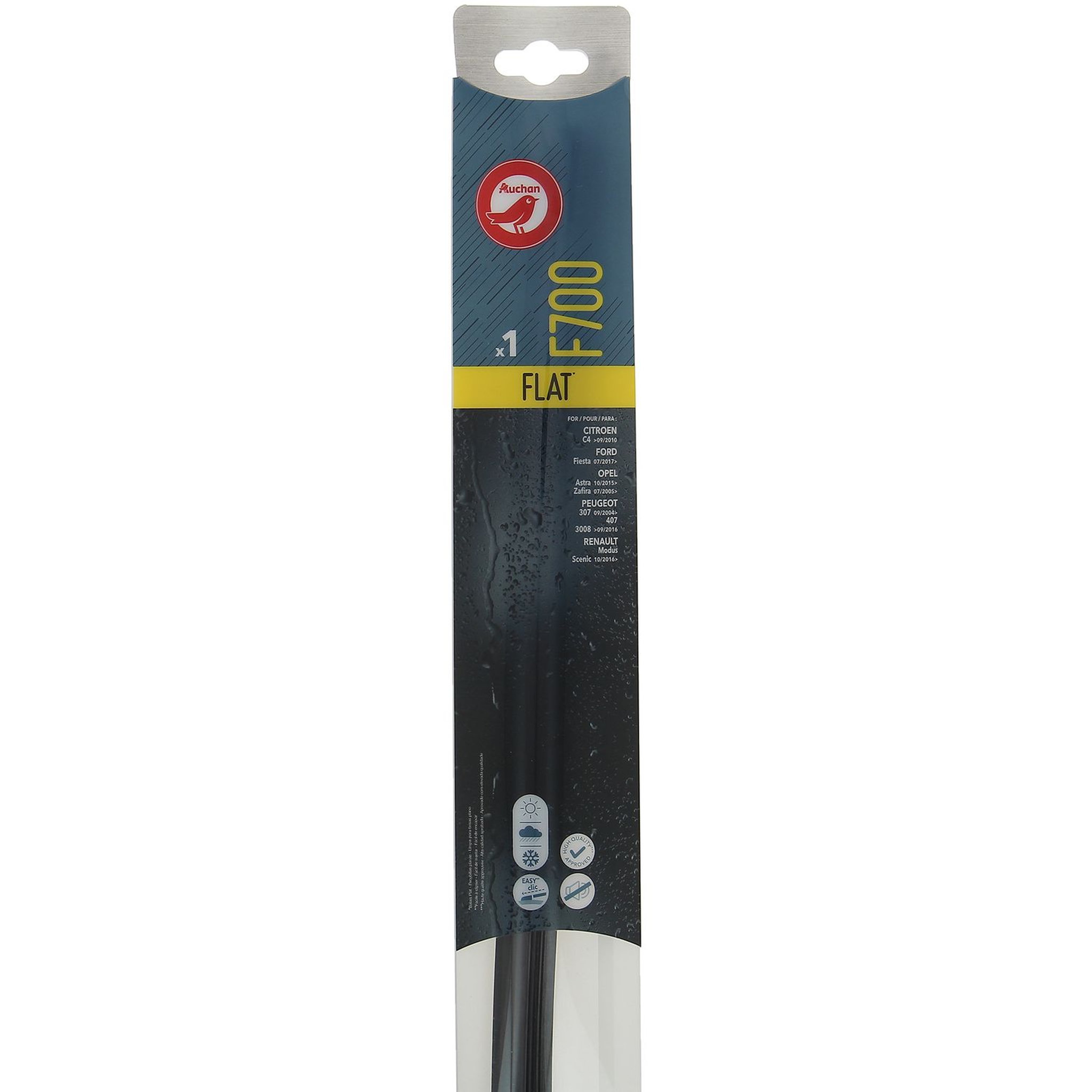 AUCHAN Balai d'essuie-glace plat F700 70cm pour CITROËN FORD OPEL PEUGEOT RENAULT