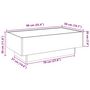 Voir la diapositive 6 : VIDAXL Table basse avec LED blanc 90x50x30 cm bois d'ingenierie