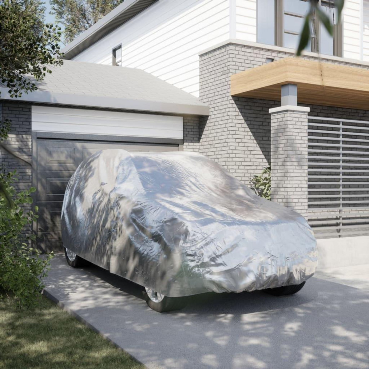 VIDAXL Housse de voiture SUV avec sangles a boucle complete argente L