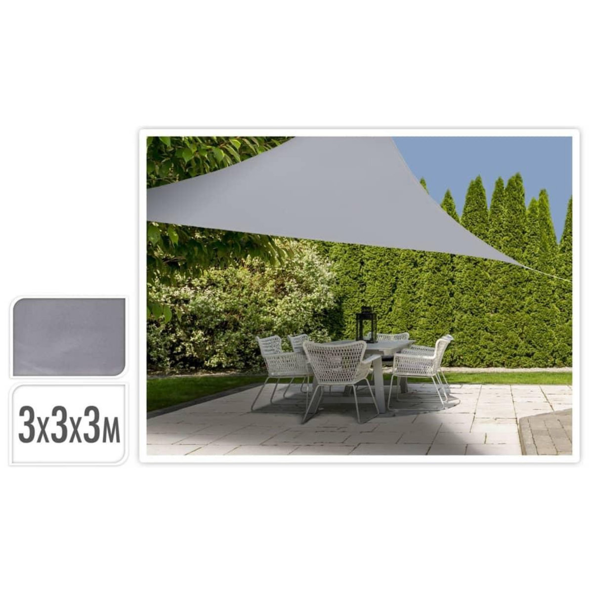 ProGarden ProGarden Toile d'ombrage 3x3x3 m Gris Triangle