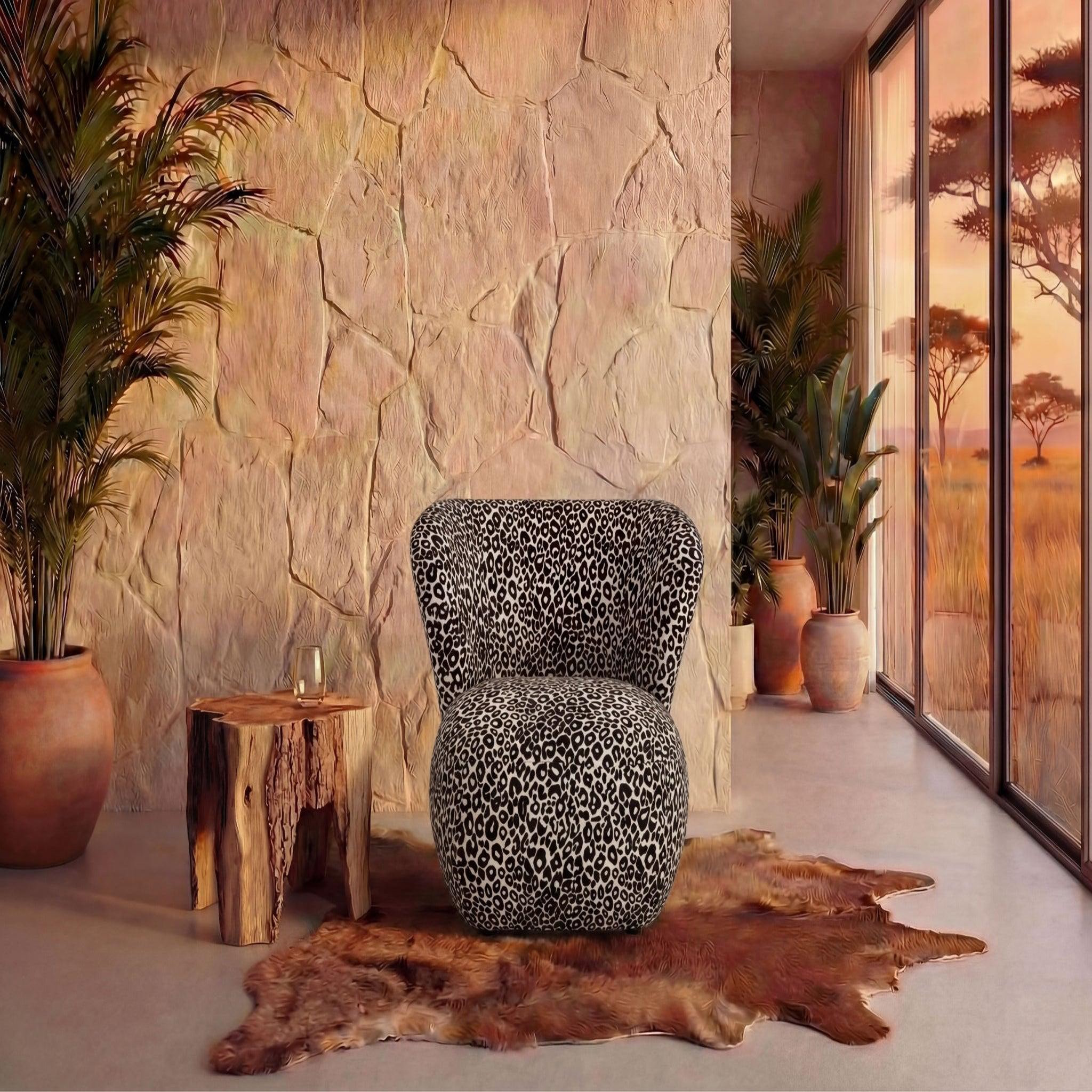 Voir la diapositive 3 : CASANOVA PARIS Capri - fauteuil tissu imprimé animalier