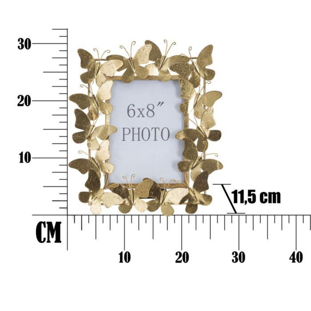 Paris Prix Cadre Photo Déco en Métal  Papillons  15x20cm Or