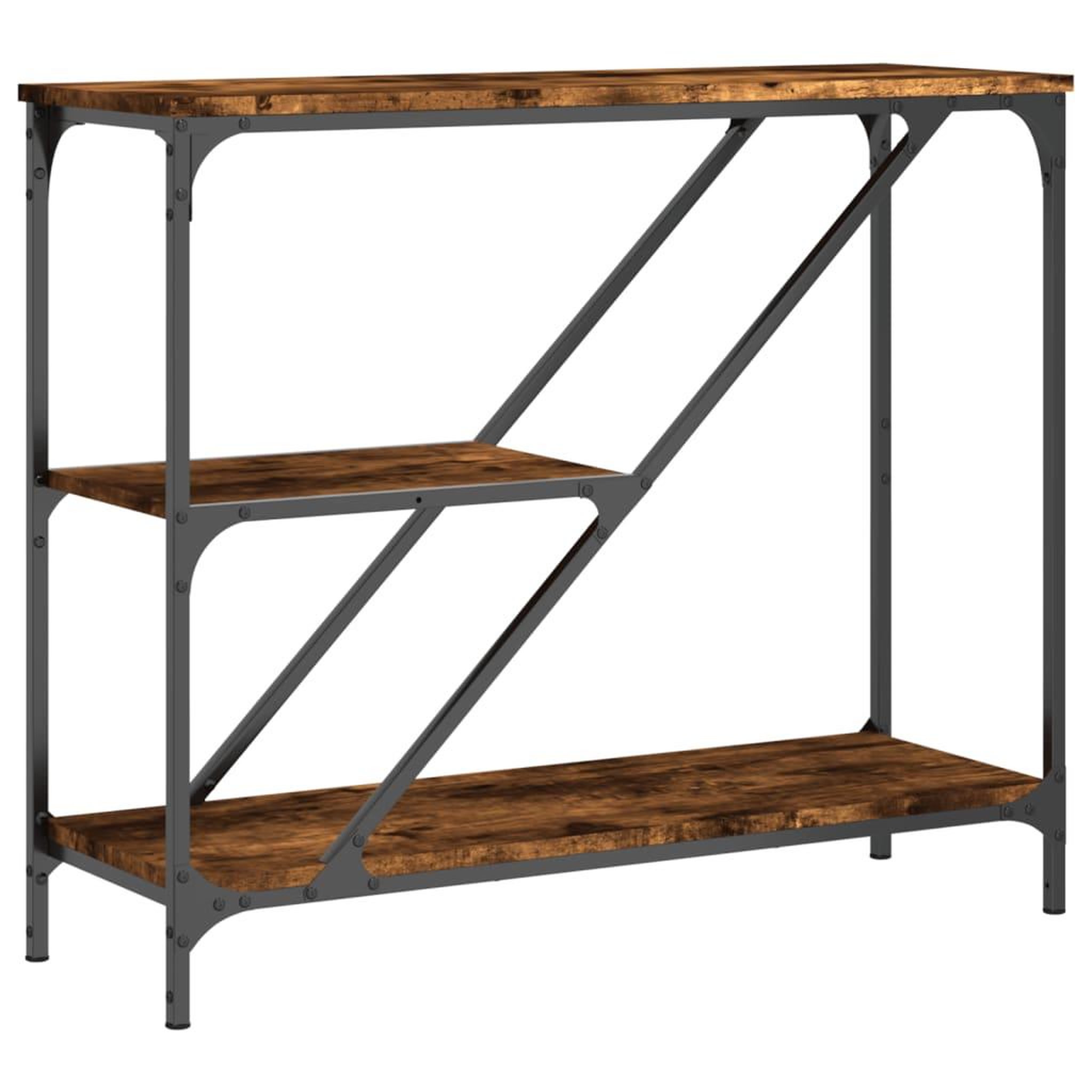 Voir la diapositive 2 : VIDAXL Table console chene fume 88,5x30x75 cm bois d'ingenierie