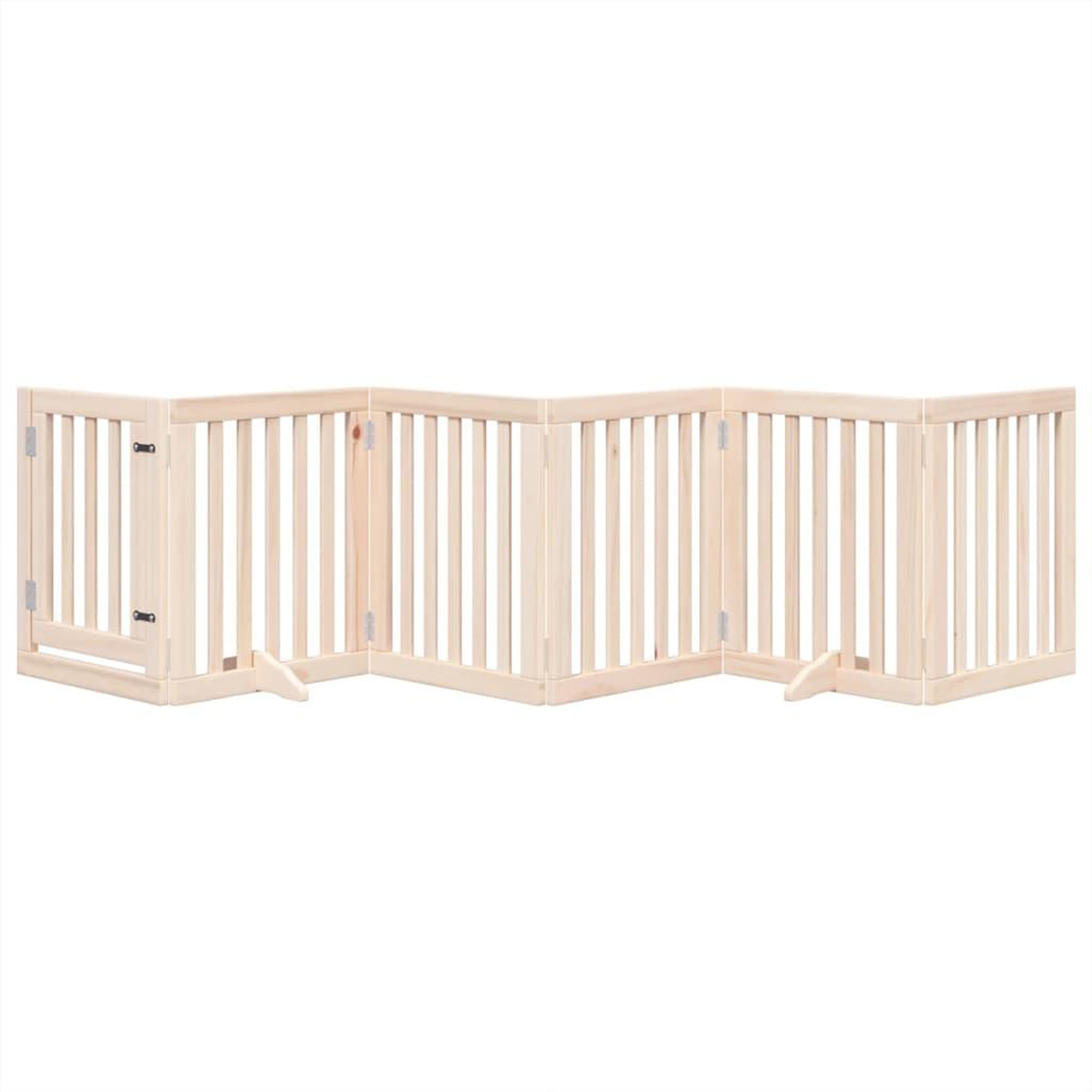 Voir la diapositive 3 : VIDAXL Barriere pour chiens avec porte 6 panneaux bois de peuplier