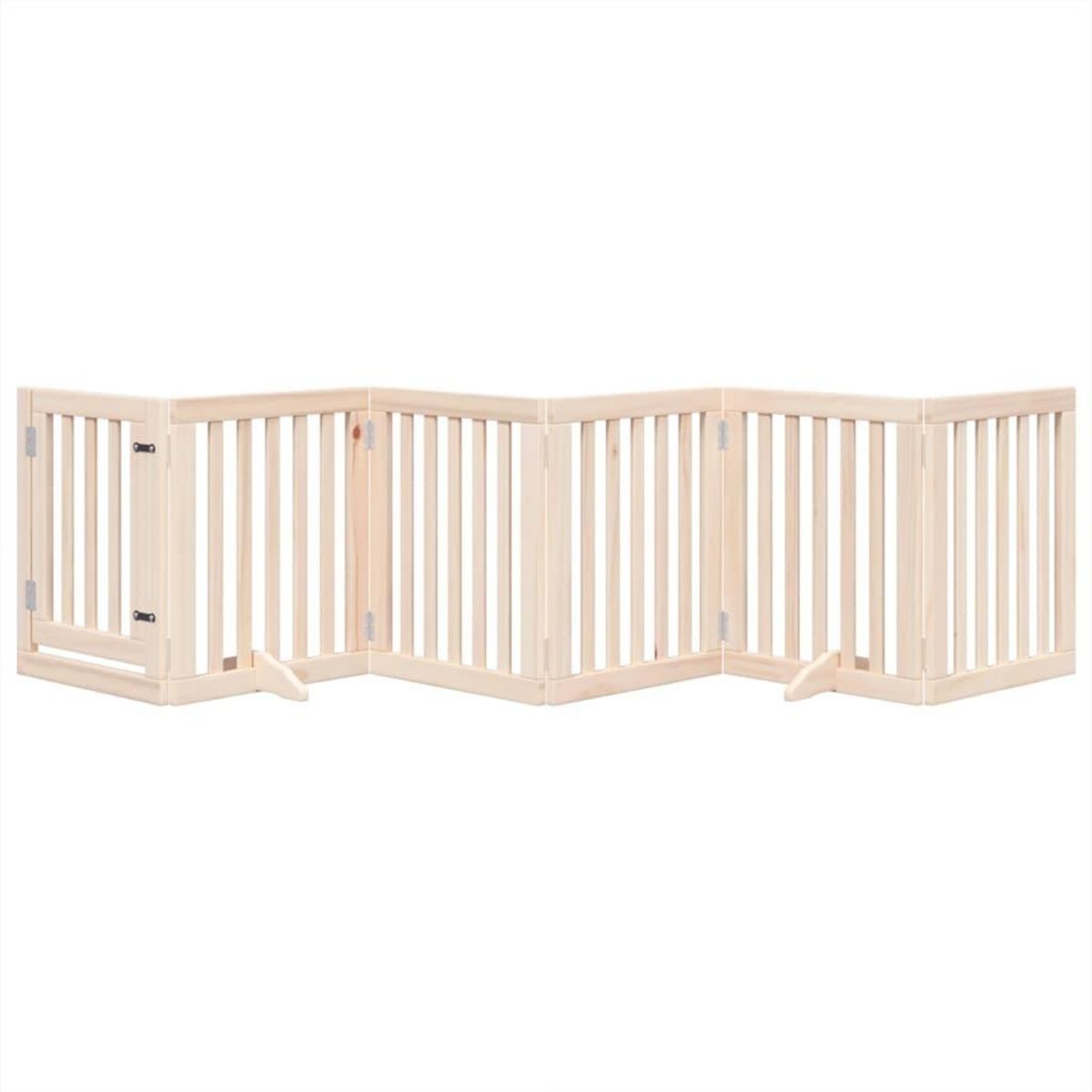 VIDAXL Barriere pour chiens avec porte 6 panneaux bois de peuplier