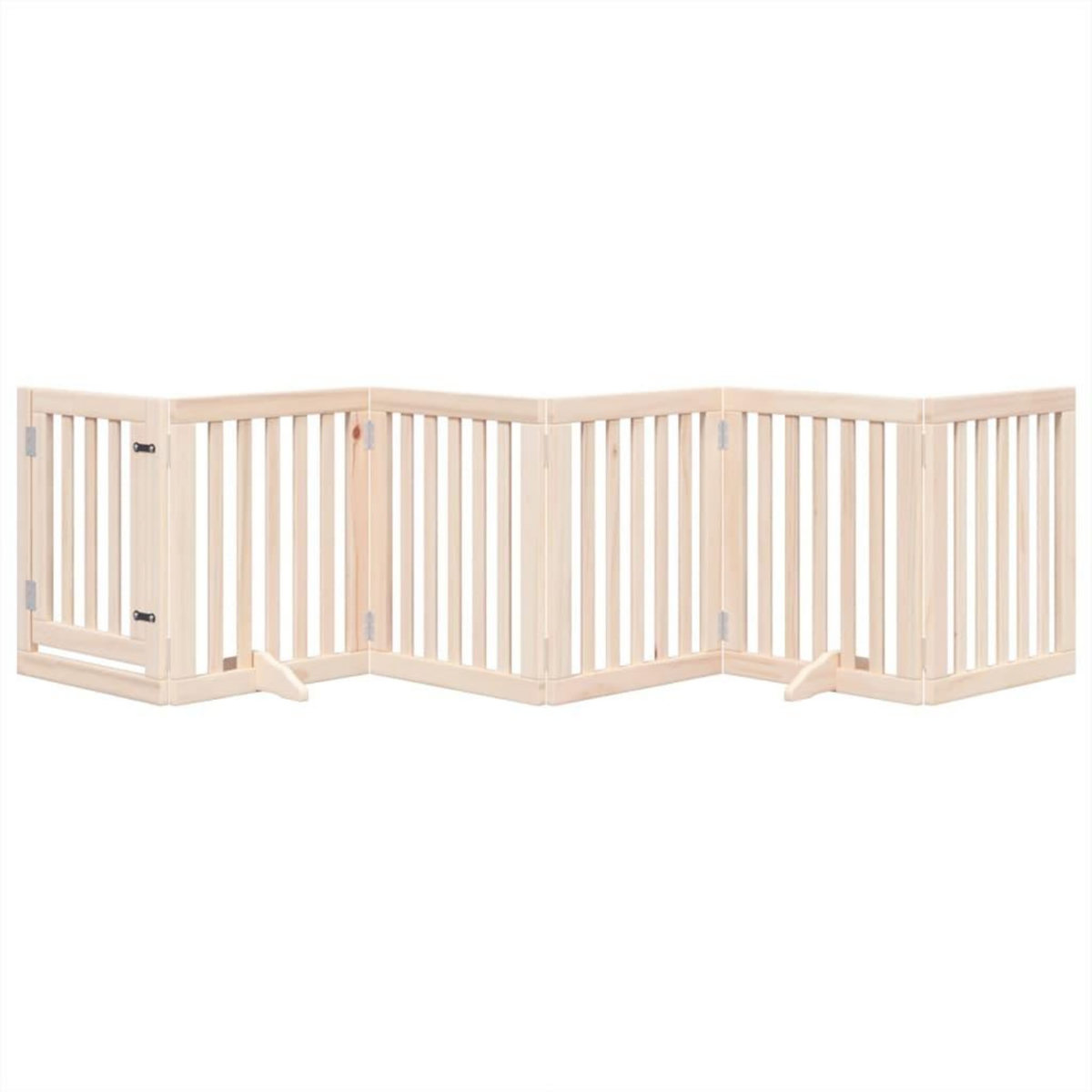 VIDAXL Barriere pour chiens avec porte 6 panneaux bois de peuplier