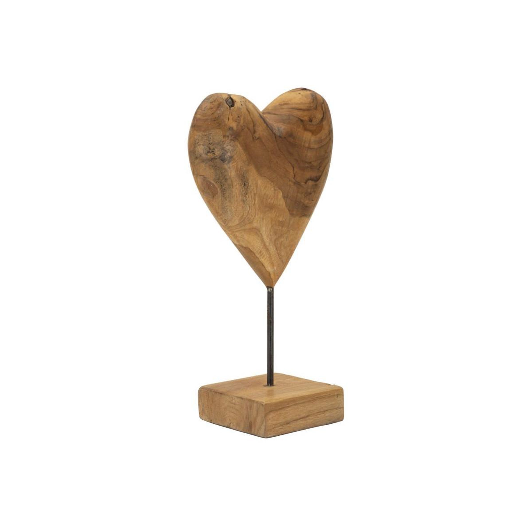 Voir la diapositive 2 : Paris Prix Objet déco en teck  cœur  37cm naturel