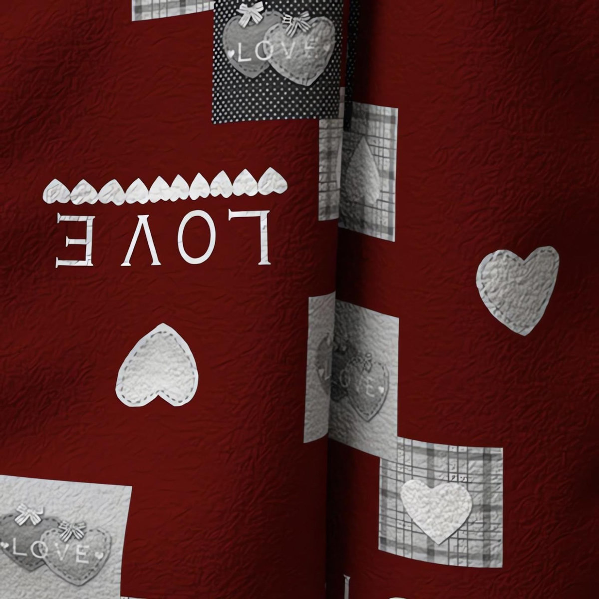 SOLEIL D'OCRE Plaid polaire en microfibre 120x160 cm LOVE rouge, par Soleil d'ocre