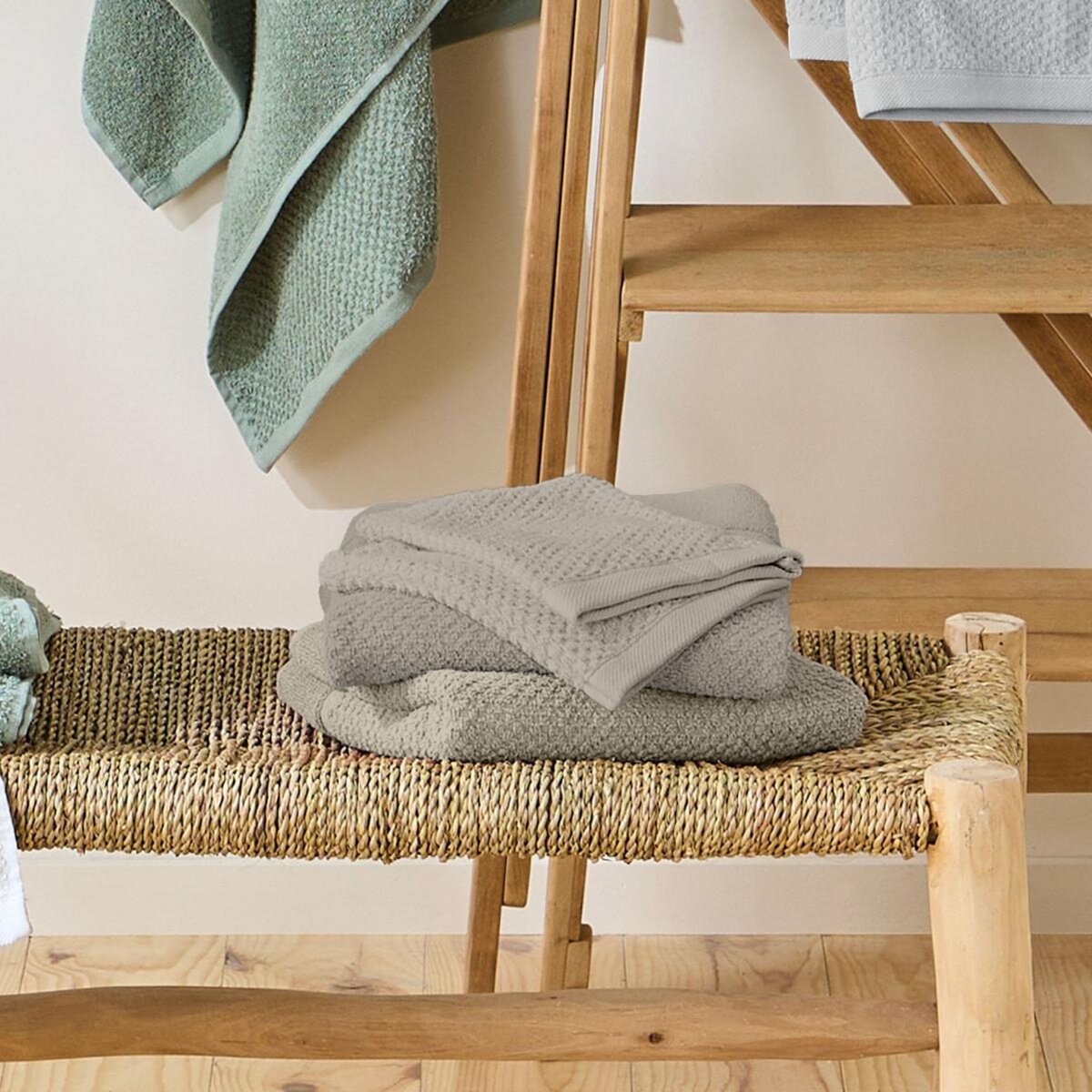 GUY LEVASSEUR Lot 2 serviettes de bain et 2 gants de toilette