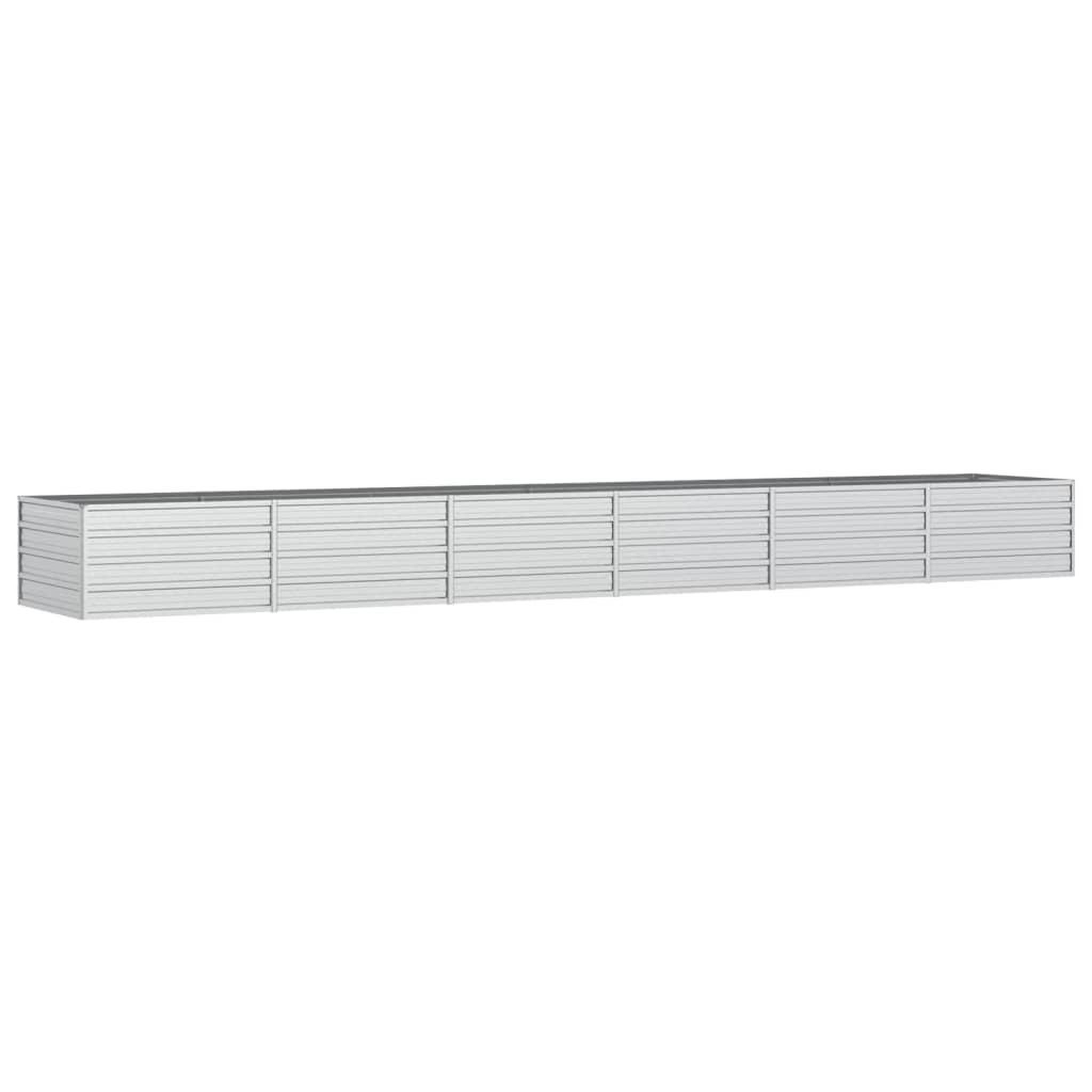 Voir la diapositive 2 : VIDAXL Lit sureleve de jardin 480x80x45 cm Acier galvanise Argente