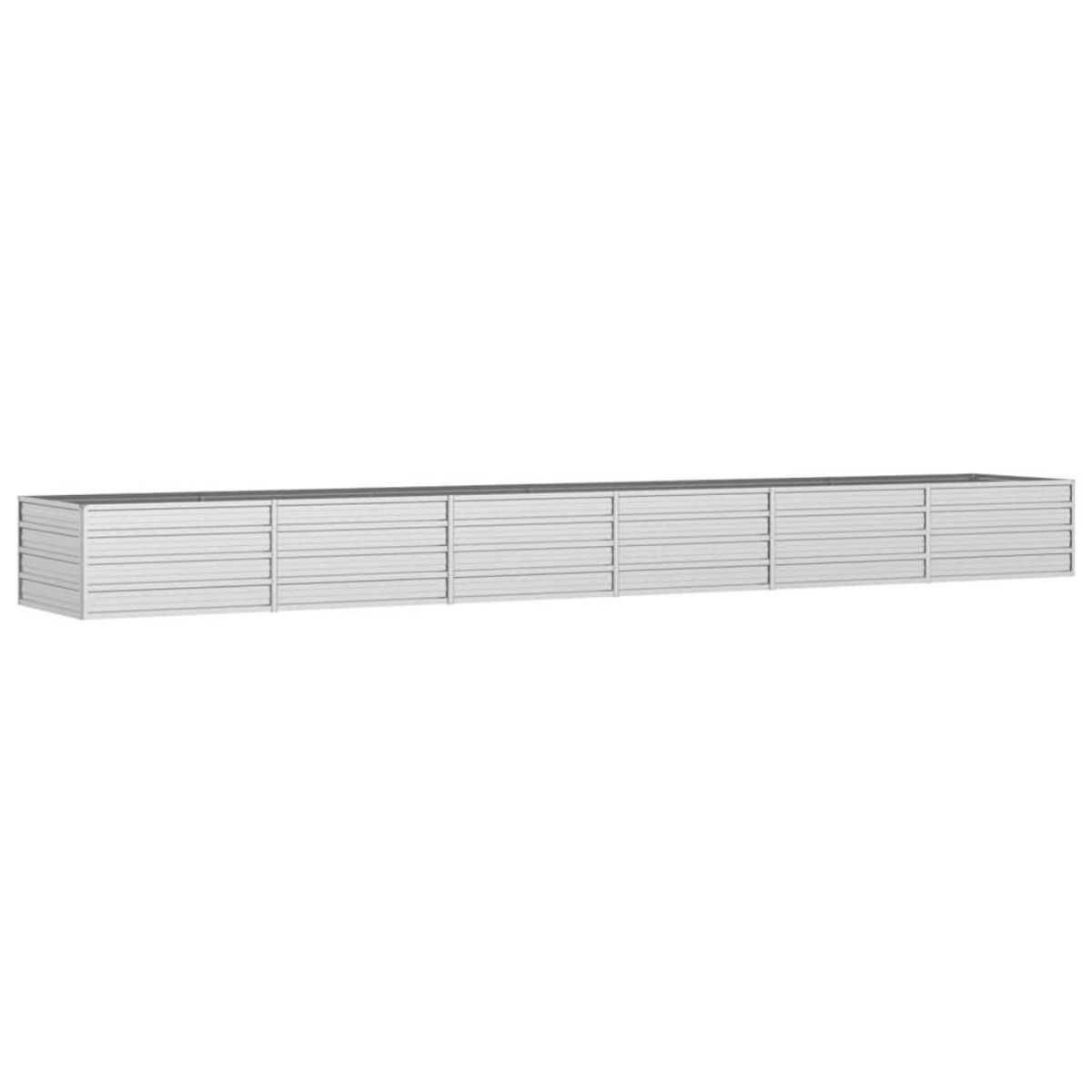 VIDAXL Lit sureleve de jardin 480x80x45 cm Acier galvanise Argente