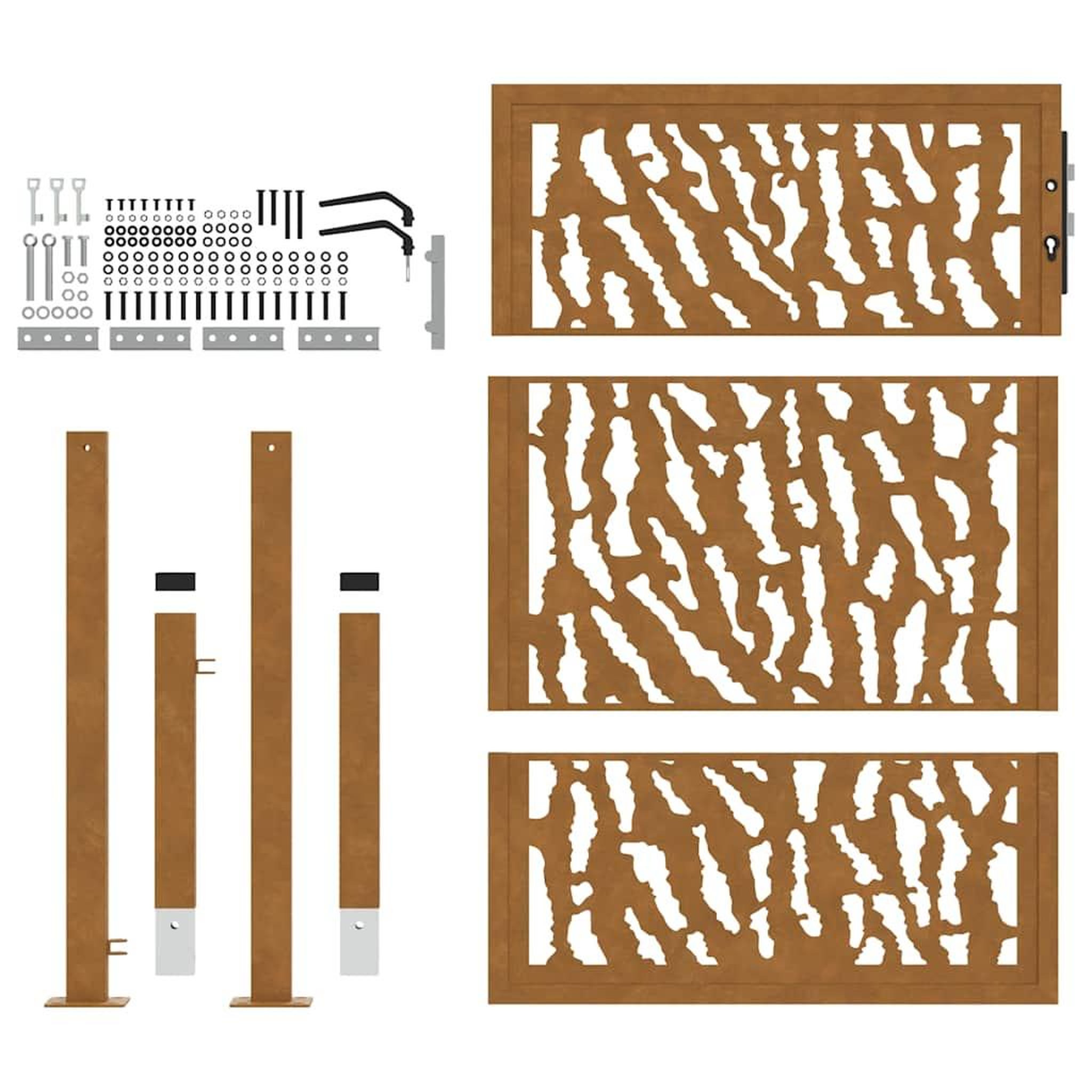 Voir la diapositive 5 : VIDAXL Porte de jardin acier resistant aux intemperies design traces