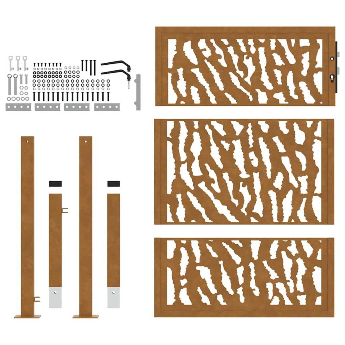 VIDAXL Porte de jardin acier resistant aux intemperies design traces