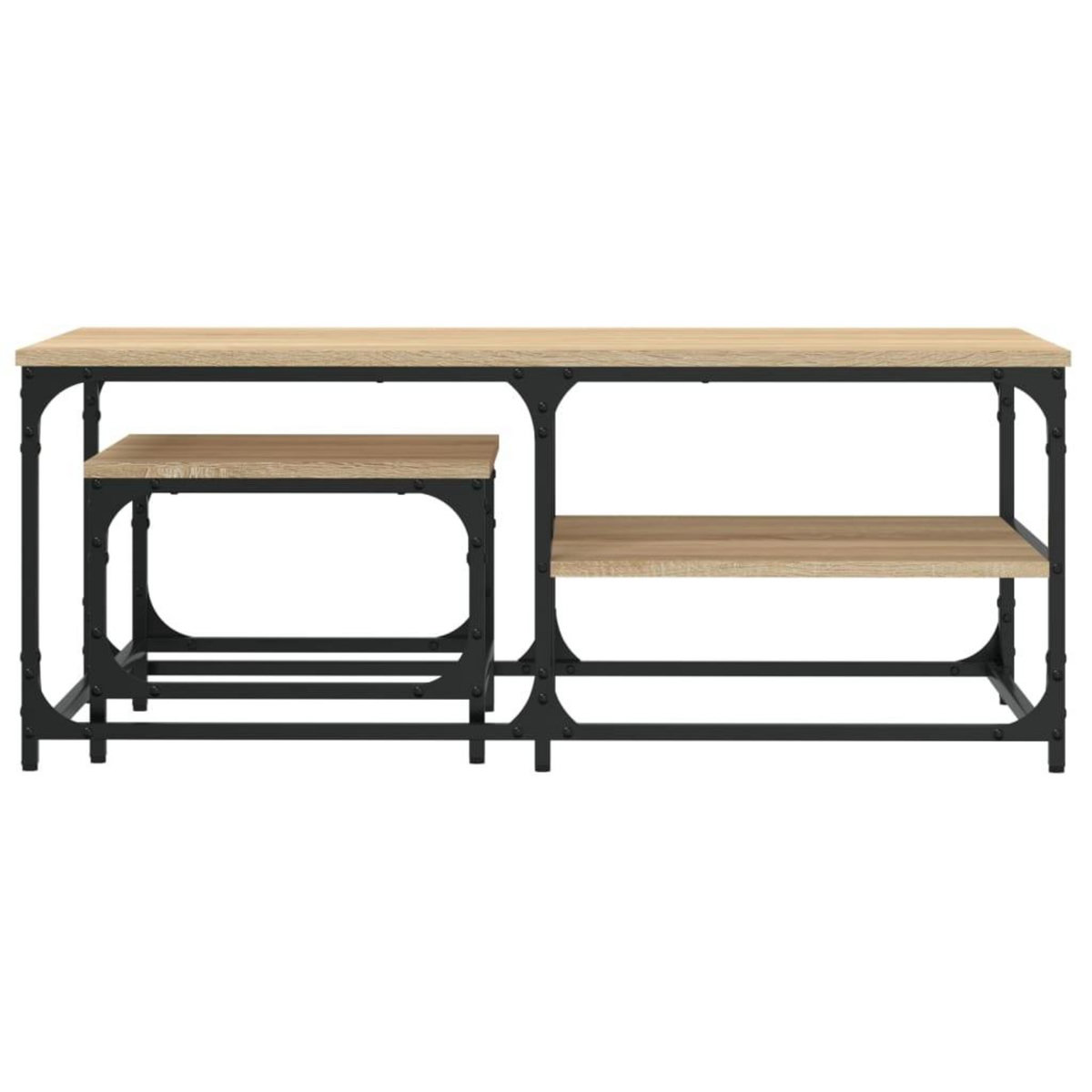VIDAXL Tables basses gigognes 2 pcs chene sonoma bois d'ingenierie