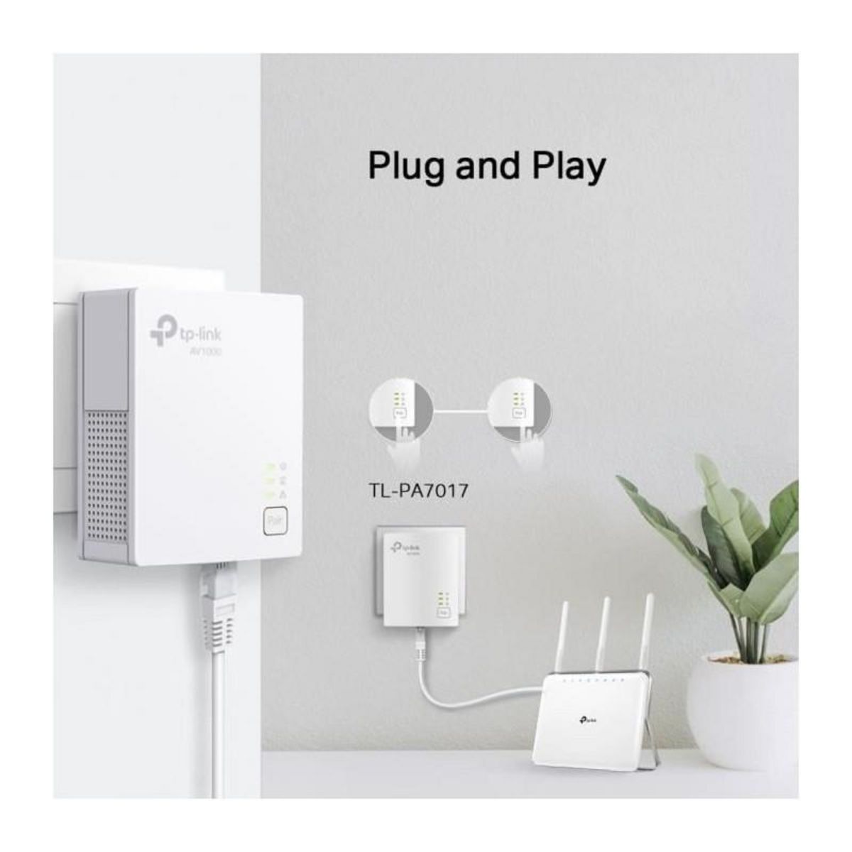 TPLINK TP-Link TL-PA7017 KIT 1000 Mbps Pack de 2 Adaptateurs CPL avec 1 port Gigabit