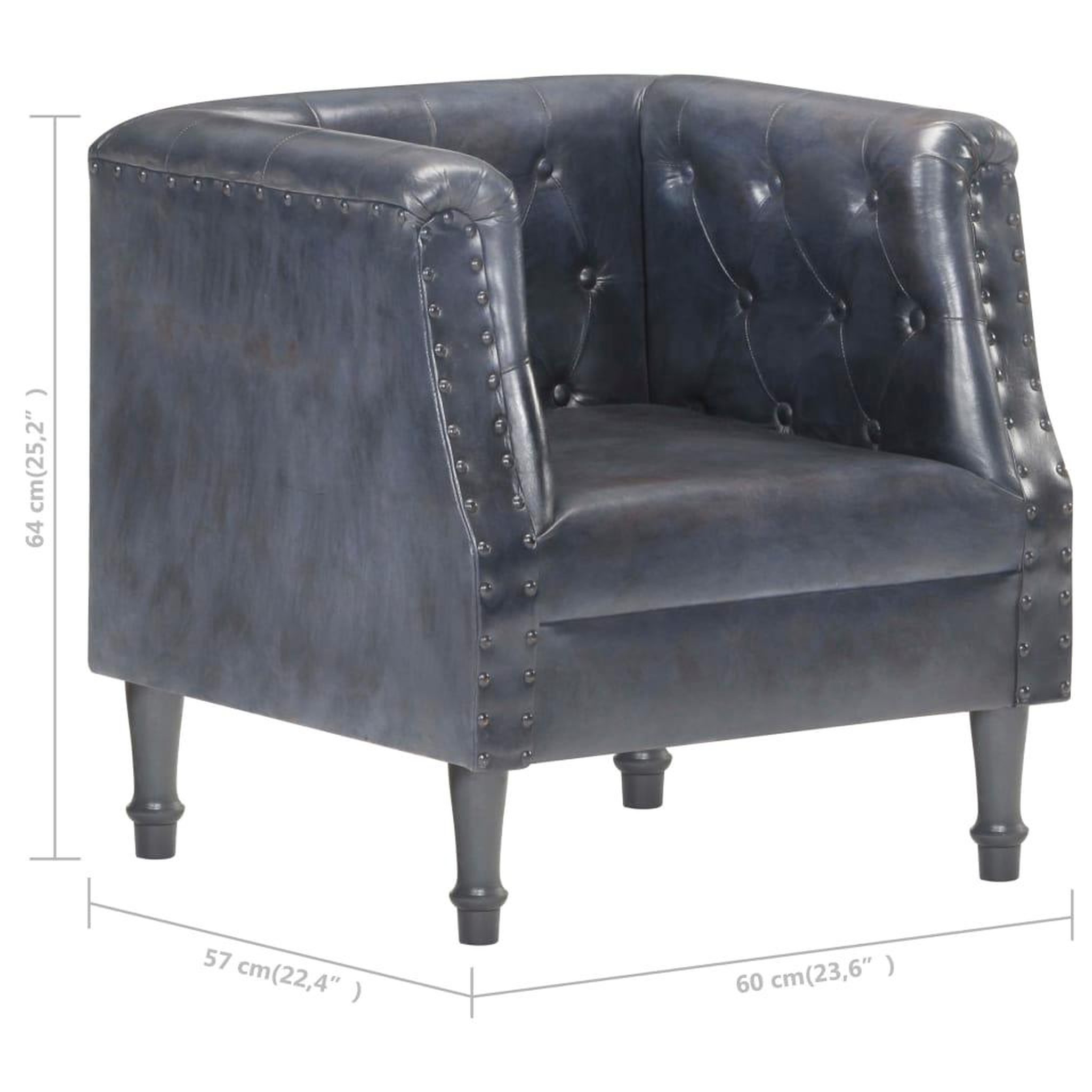 Voir la diapositive 6 : VIDAXL Chaise cabriolet gris cuir veritable
