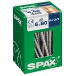 CENTRALE BRICO Lot de 30 vis acier tête cylindrique SPAX, Diam.6 mm x L.80 mm