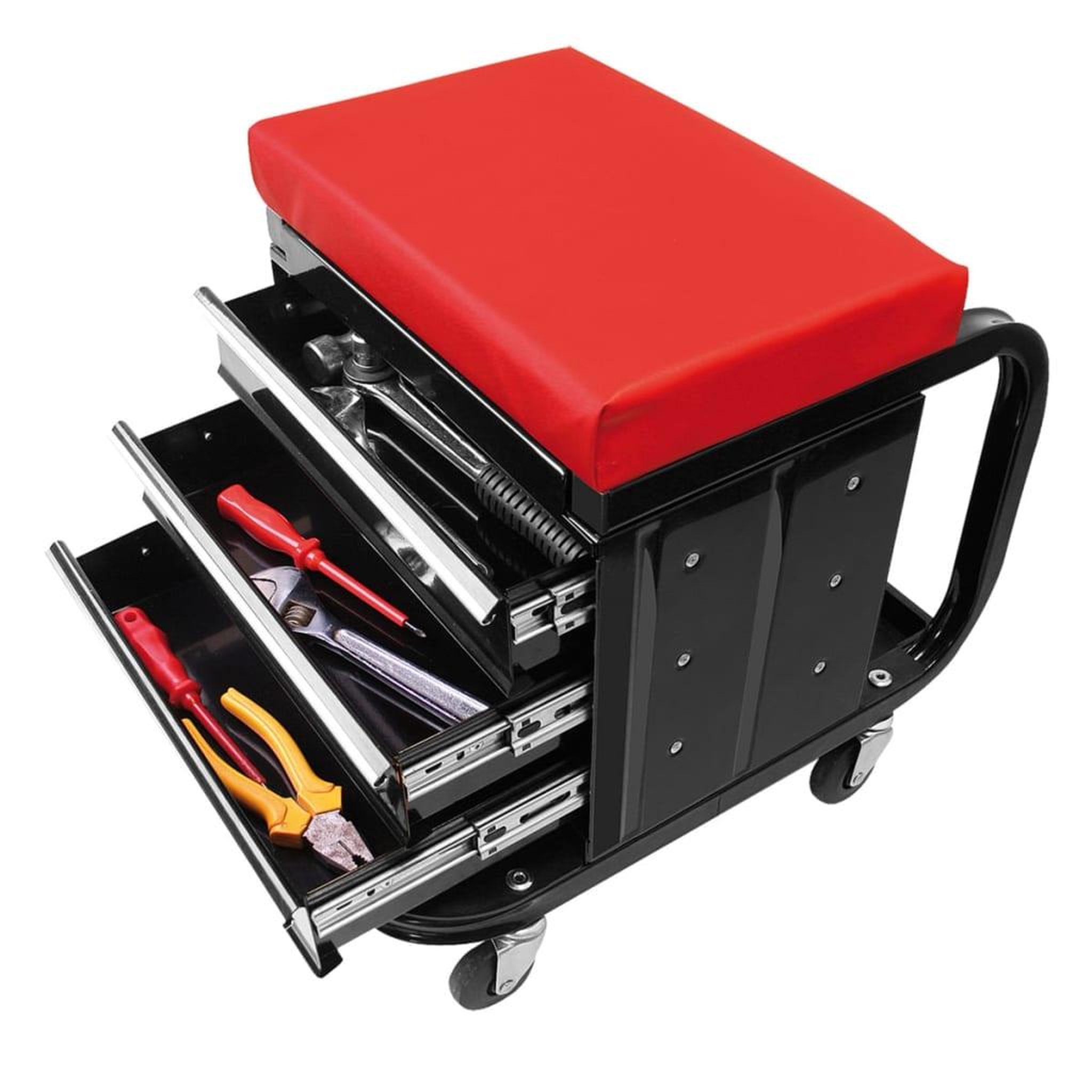 Voir la diapositive 3 : PROPLUS ProPlus Siege a roulettes mobile d'atelier avec rangement 580526