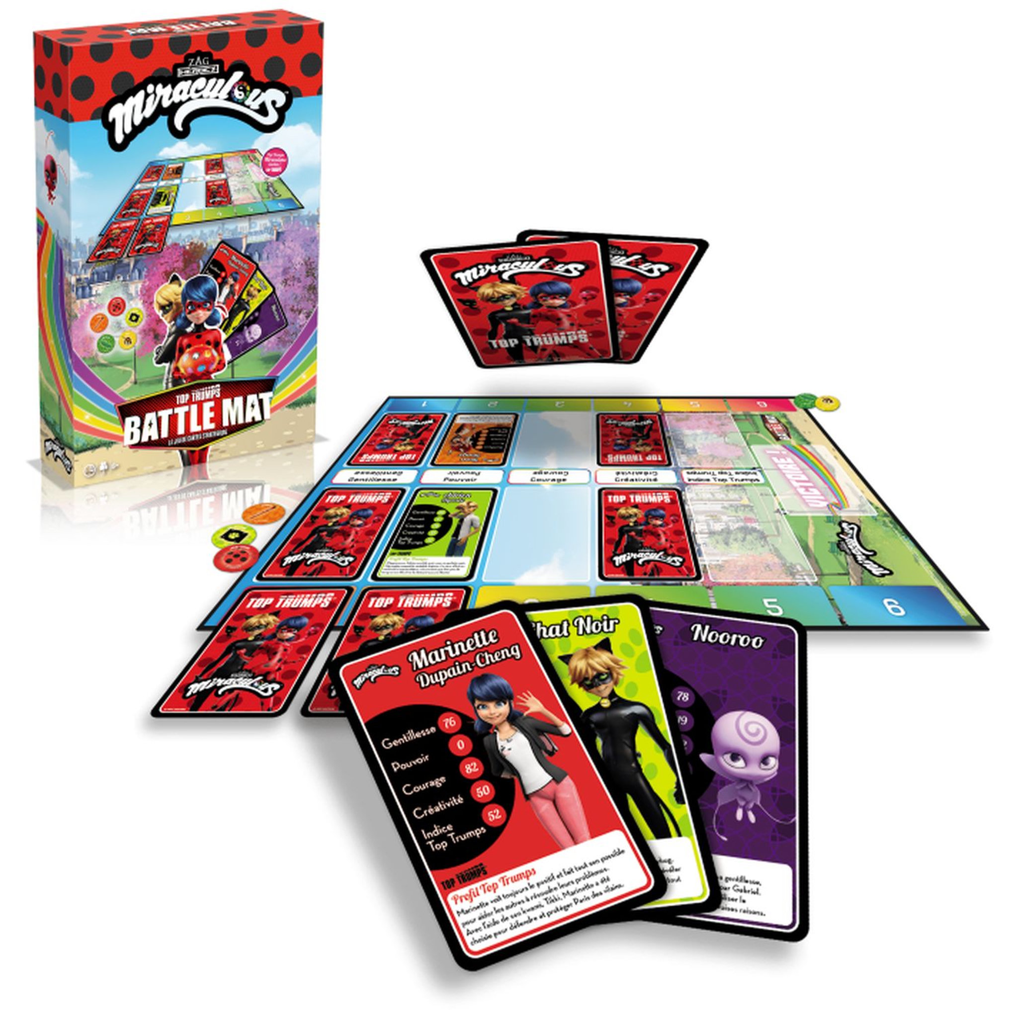 Voir la diapositive 2 :  WINNING MOVES Jeu Top Trumps Battle Mat Miraculous
