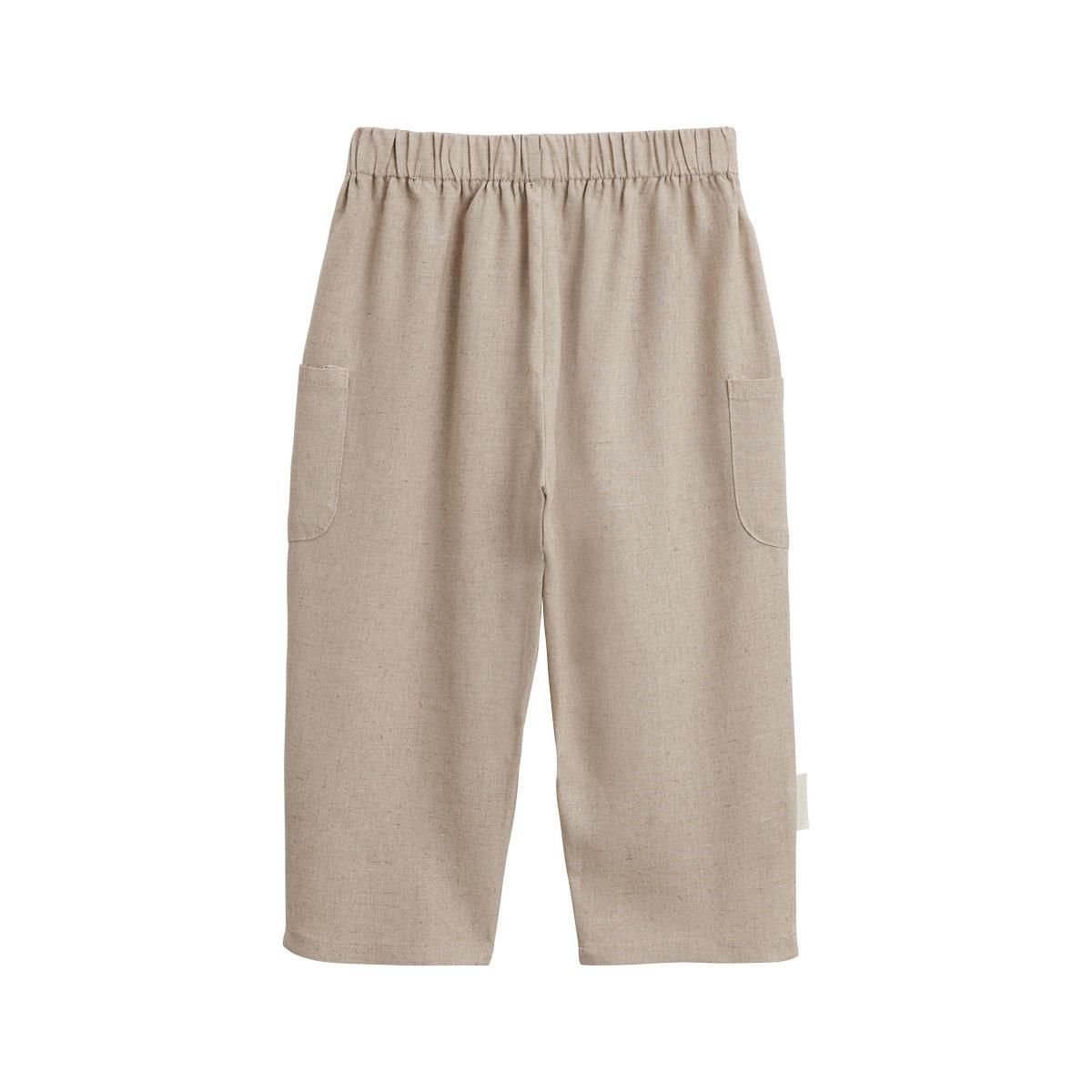 Petit Béguin Pantalon bébé en lin mélangé Moka