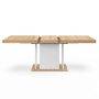 Voir la diapositive 3 : ID MARKET Table à manger extensible rectangle UGO 6-10 personnes bois façon hêtre et blanc 160-200 cm