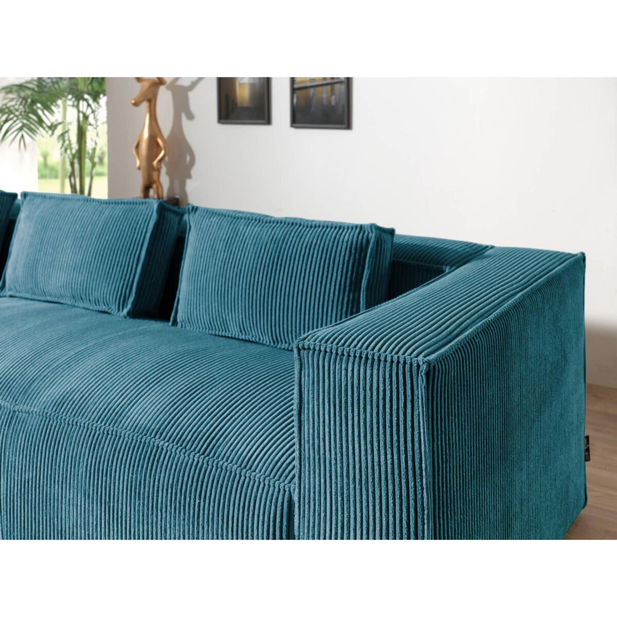 LISA DESIGN Stella - canapé d'angle - en velours côtelé - 4 places -style contemporain - gauche