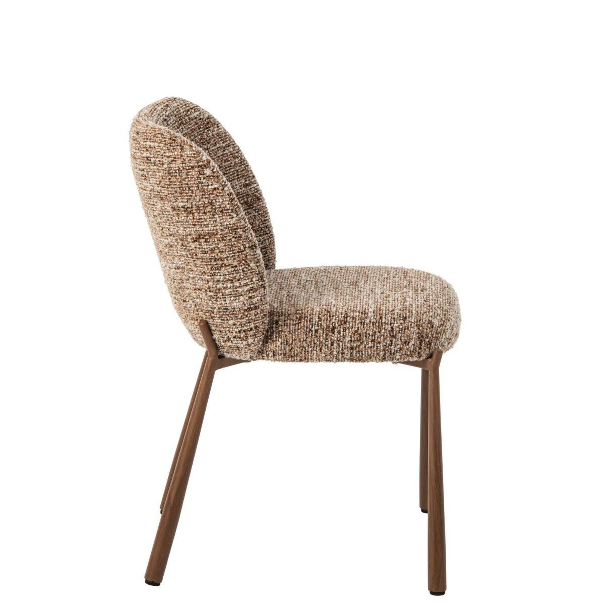 Voir la diapositive 3 : J-LINE Chaise design en tissu  thilde  73cm marron