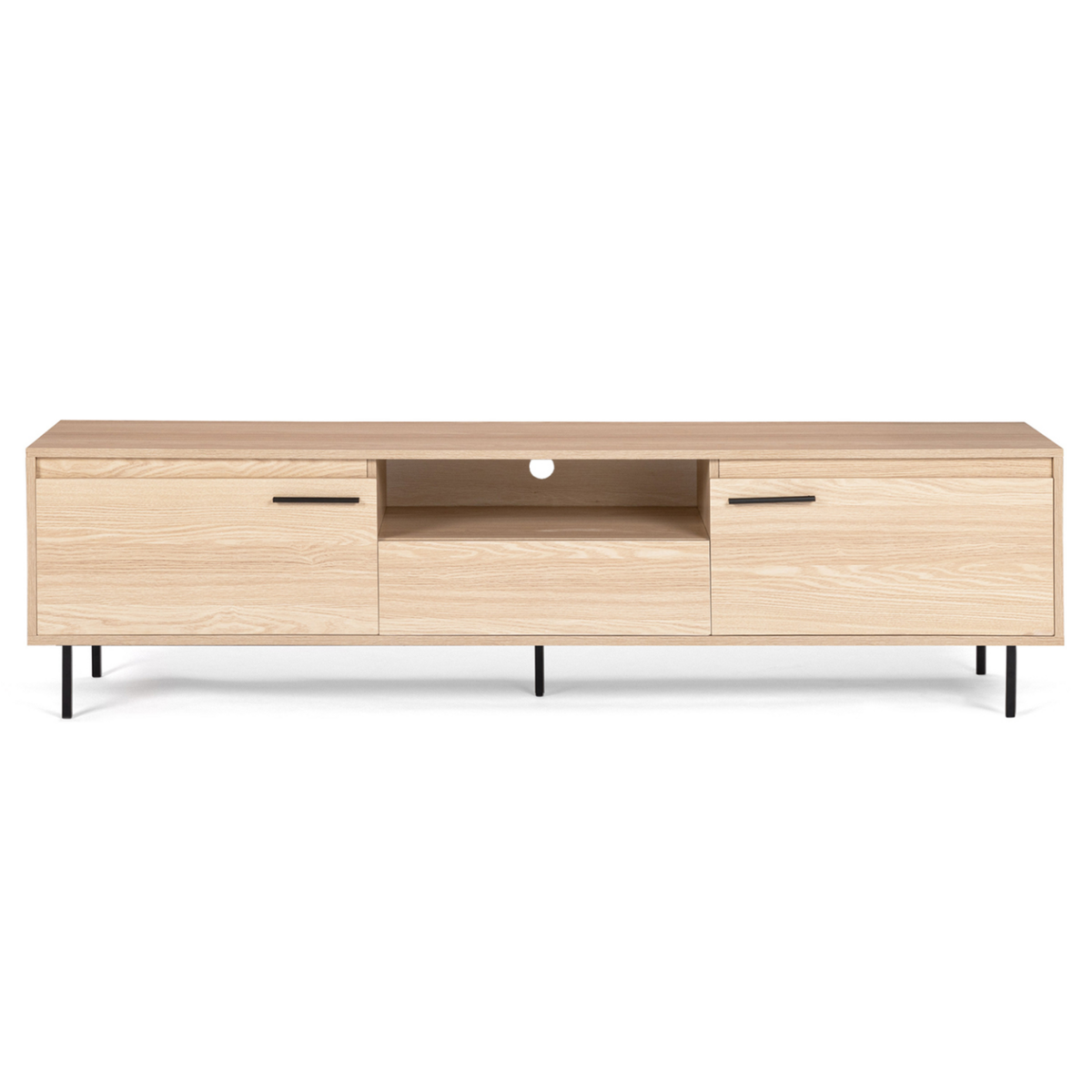 ID MARKET Meuble TV 180 cm SEATTLE avec rangements design industriel