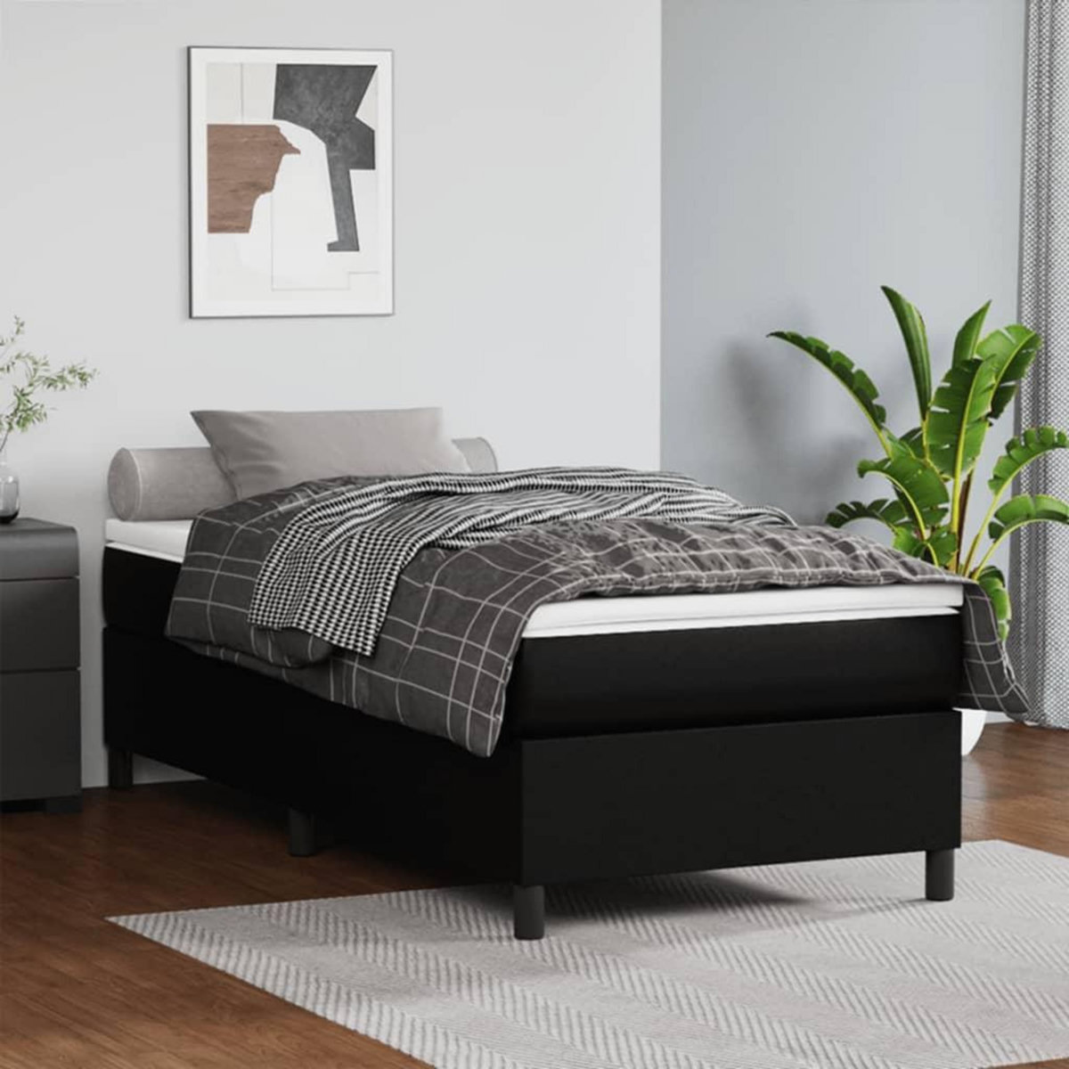 VIDAXL Cadre de lit sans matelas noir 90x190 cm similicuir