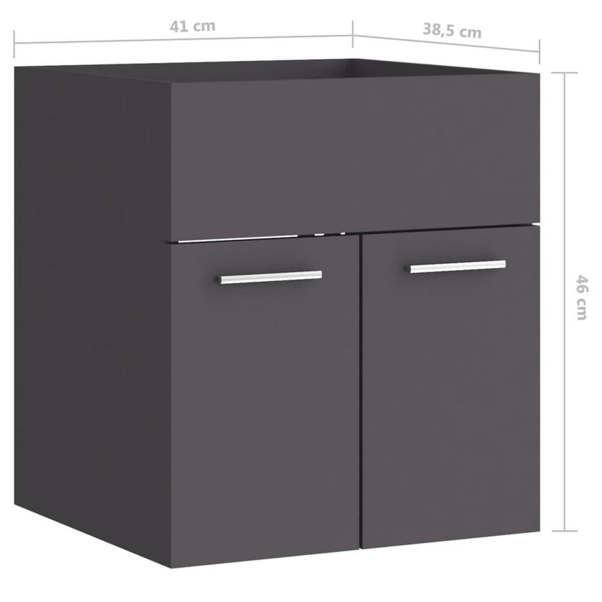 VIDAXL Armoire d'evier avec lavabo integre gris bois d'ingenierie