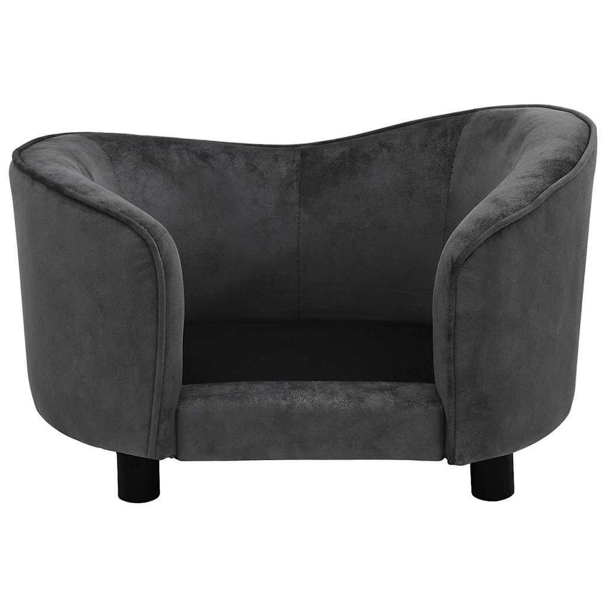 Voir la diapositive 5 : VIDAXL Canape pour chien Gris fonce 69x49x40 cm Peluche