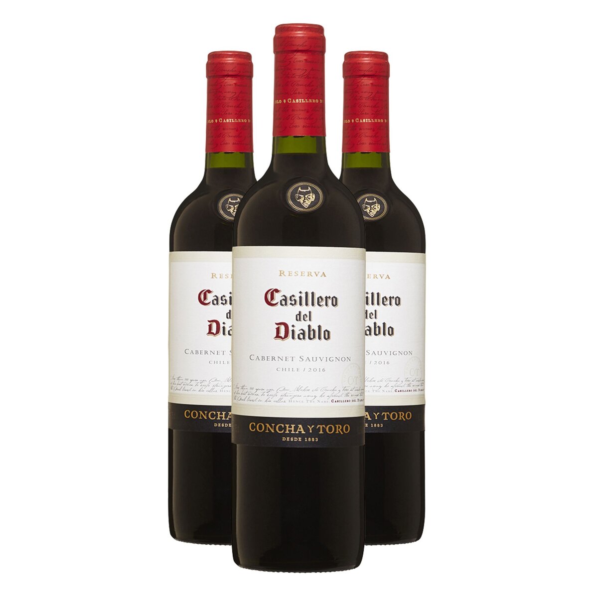 Lot de 3 bouteilles Casillero Del Diablo Cabernet Sauvignon Chili Rouge 2016