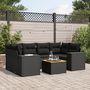 Voir la diapositive 1 : VIDAXL Salon de jardin 7 pcs avec coussins noir resine tressee