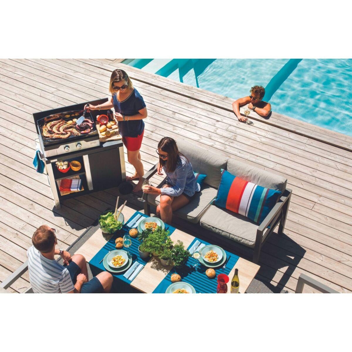 Le marquier Plancha gaz Signature Allure 260 Duo 2 brûleurs à poser, 60x40 cm