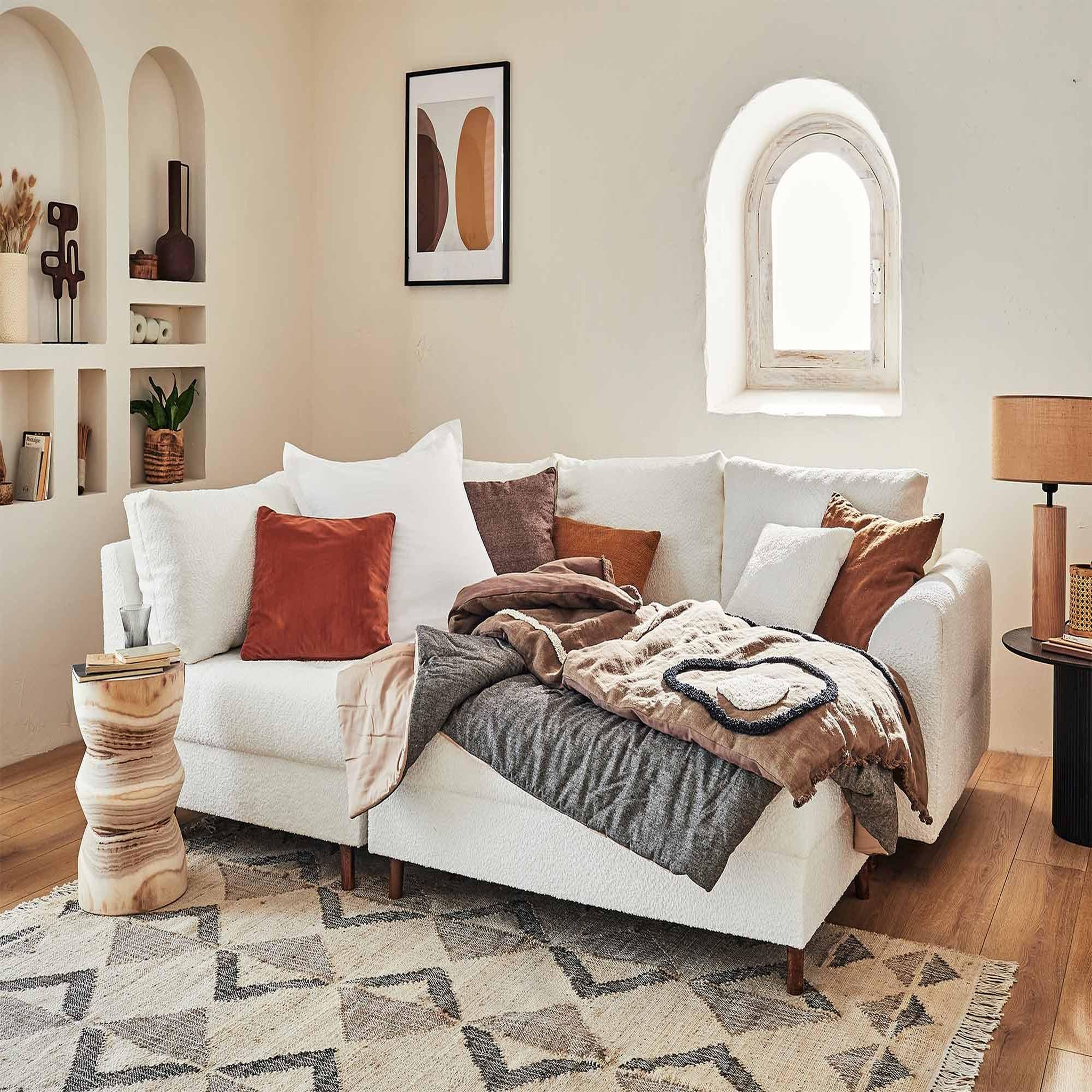 Voir la diapositive 4 : LISA DESIGN Rune - pouf modulable - en tissu bouclette